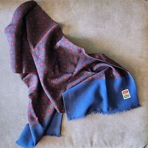 Luxury Blue and Red Patterned Men's Scarf
